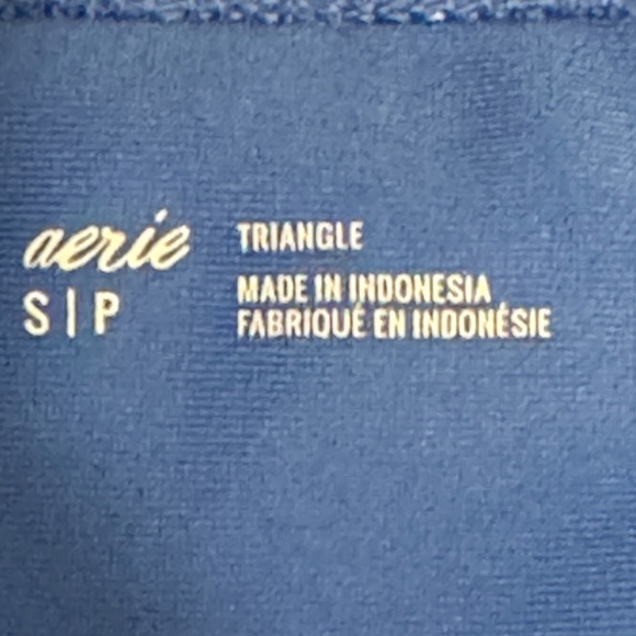 Aerie Triangle Ruffle Adjustable Strap Pull Over Bikini Top Size S/P Royal Blue - Picture 5 of 5